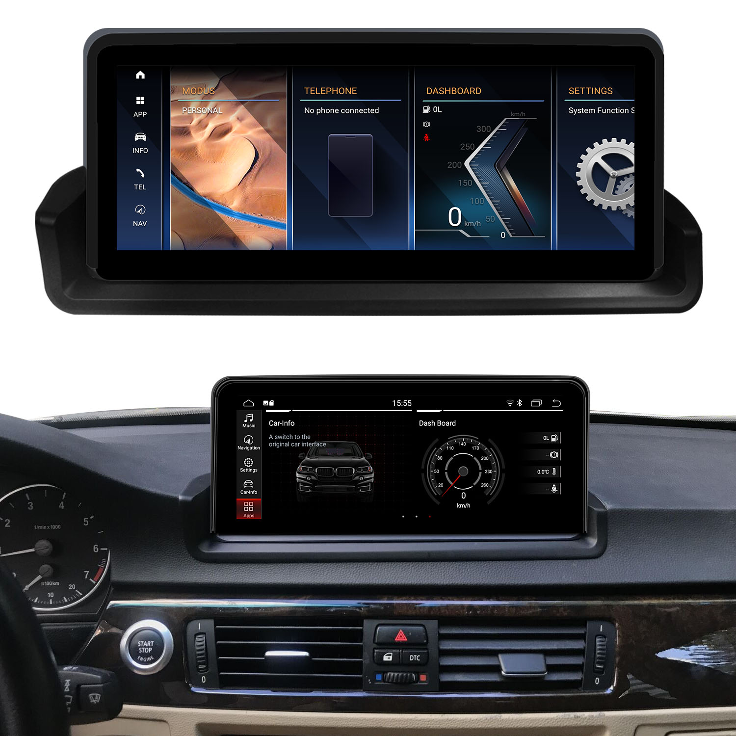 Koason Android Screen Display Upgrade Apple CarPlay for BMW 3Series E90 E91 E92 E93