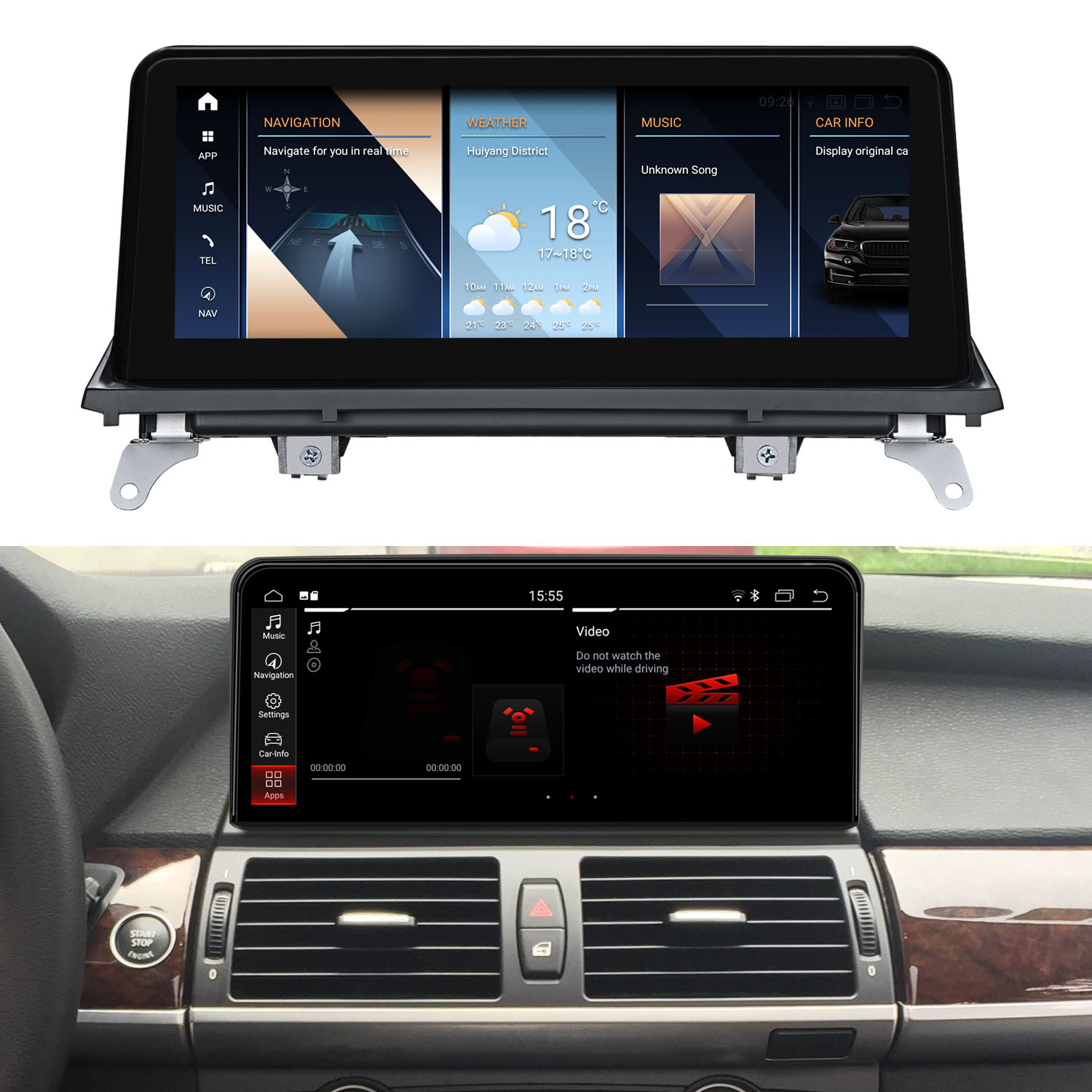 Koason Android Screen Display Upgrade Apple CarPlay for BMW X5 E70 X6 E71