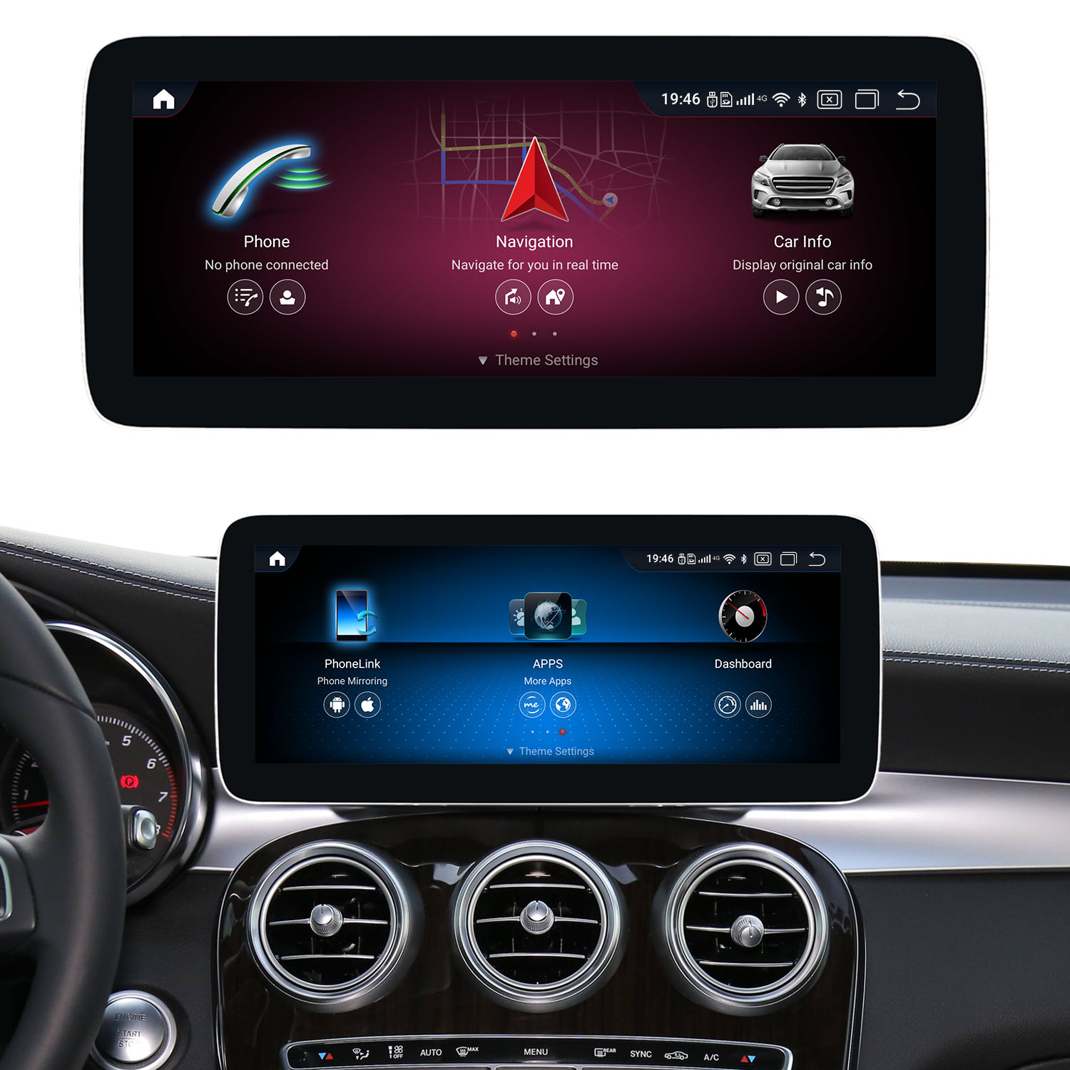 Koason Android Screen Upgrade Apple CarPlay for Mercedes Benz C W205 GLC X253 C253 V class