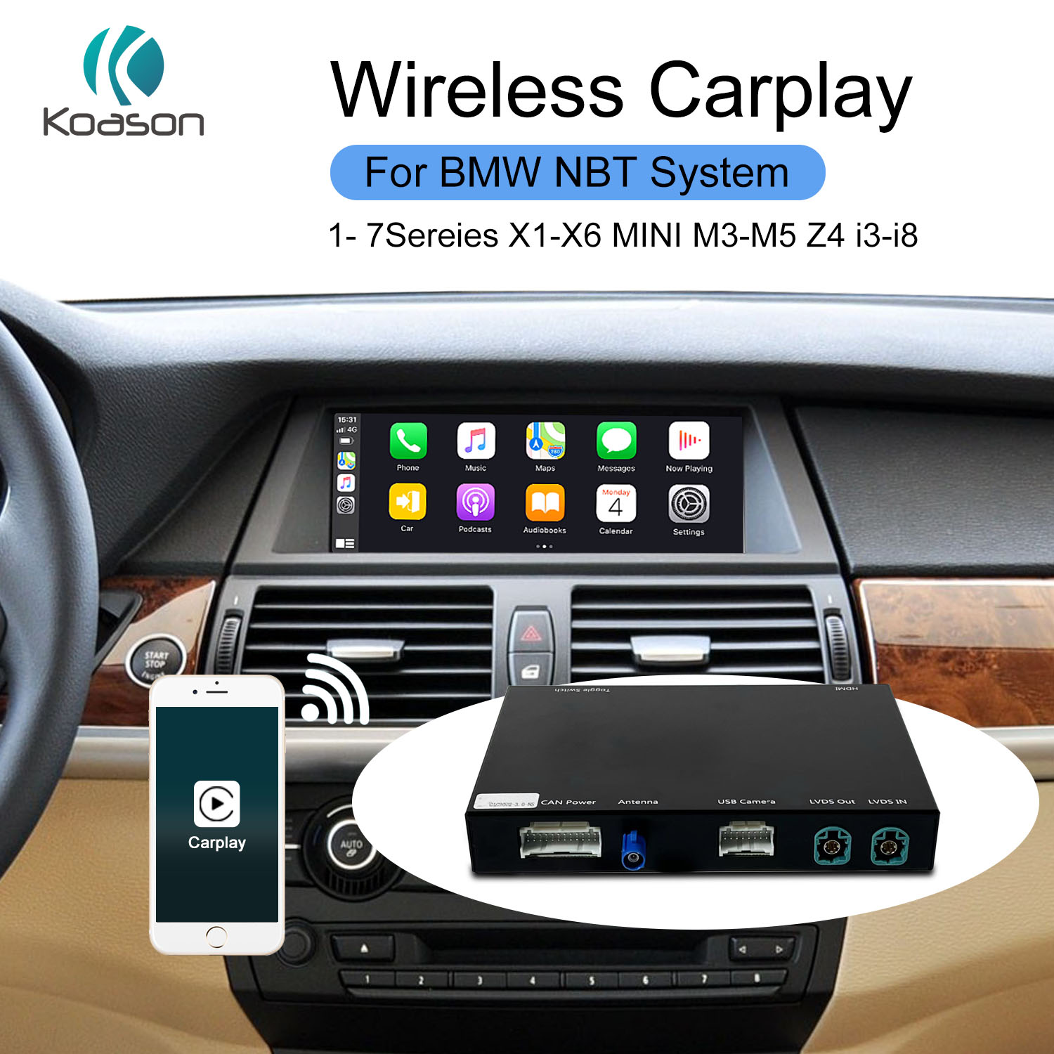 Koason CarPlay box for BMW 1/7 Sereies X1-X6 MINI M3/M5 Z4 i3/i8 CIC System