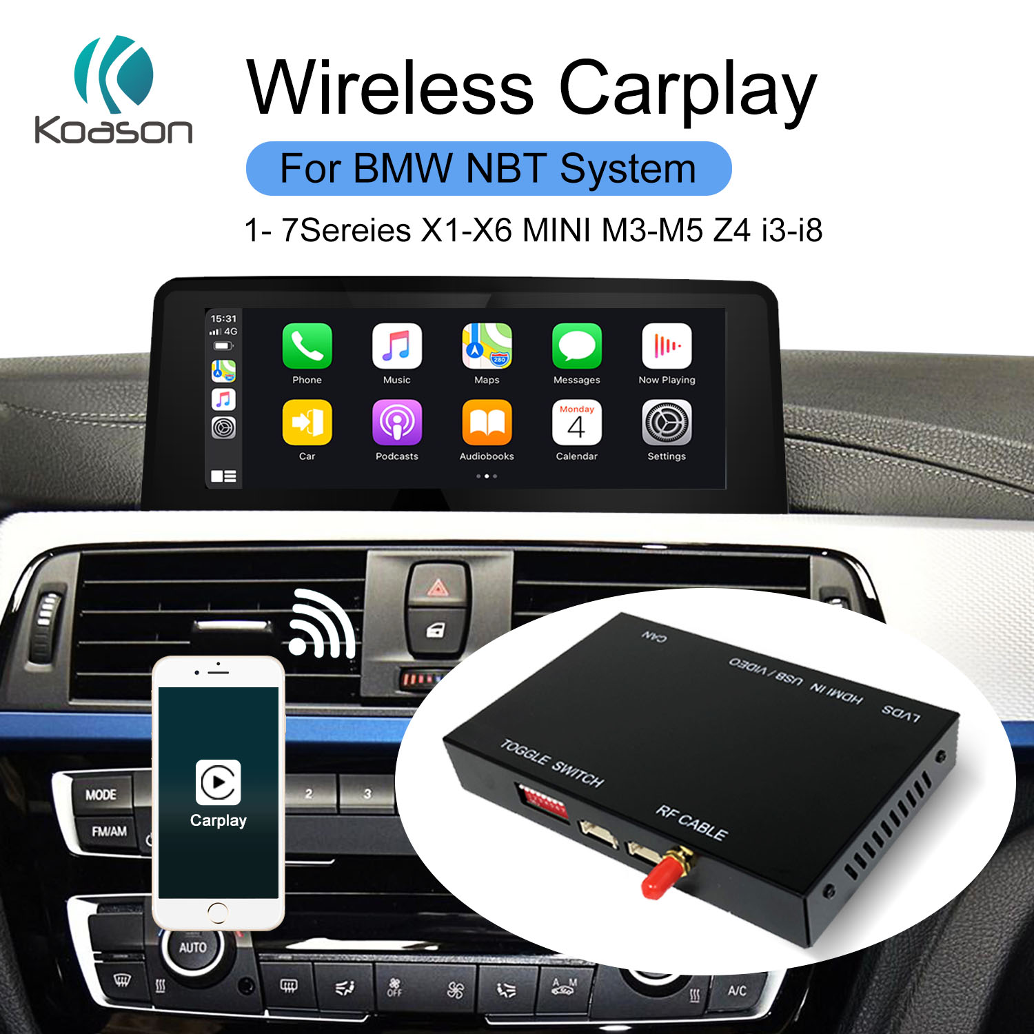 Koason CarPlay box for BMW 1/7 Sereies X1-X6 MINI M3/M5 Z4 i3/i8 NBT System